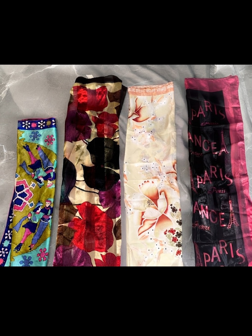 Floral, Paris , art Satin Scarves collection